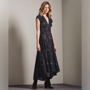 Ag Adriano Goldschmeid Maxi Floral Wrap Dress - navy